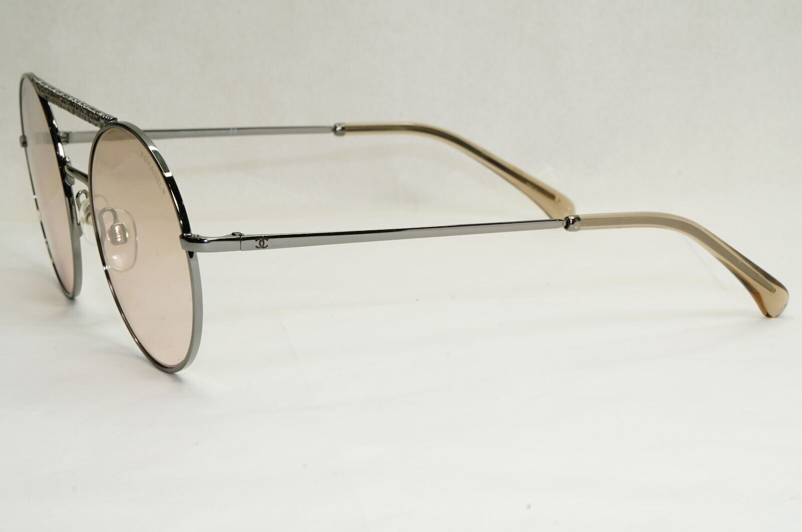 Chanel Sunglasses Grey Gunmetal Brown Round Pilot Metal 4232 c.108/7I 200324