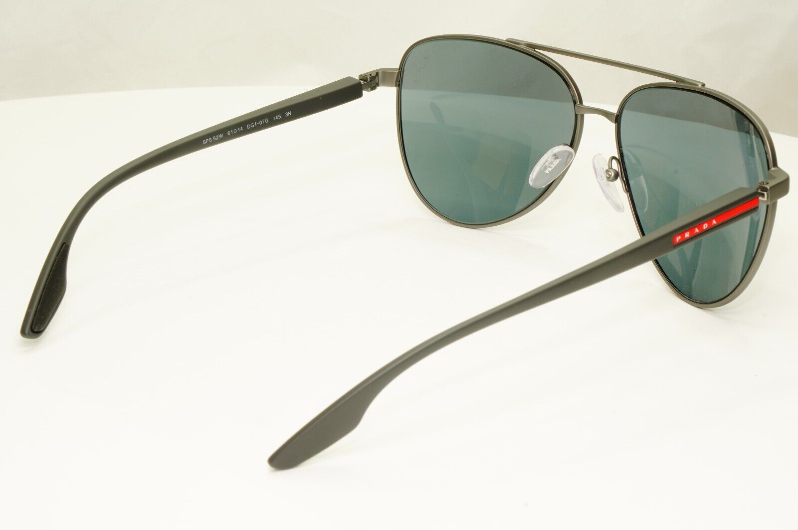 Prada Grey Mirror Sunglasses Pilot Gunmetal Silver Mens SPS 52W PS52WS DG1-07G