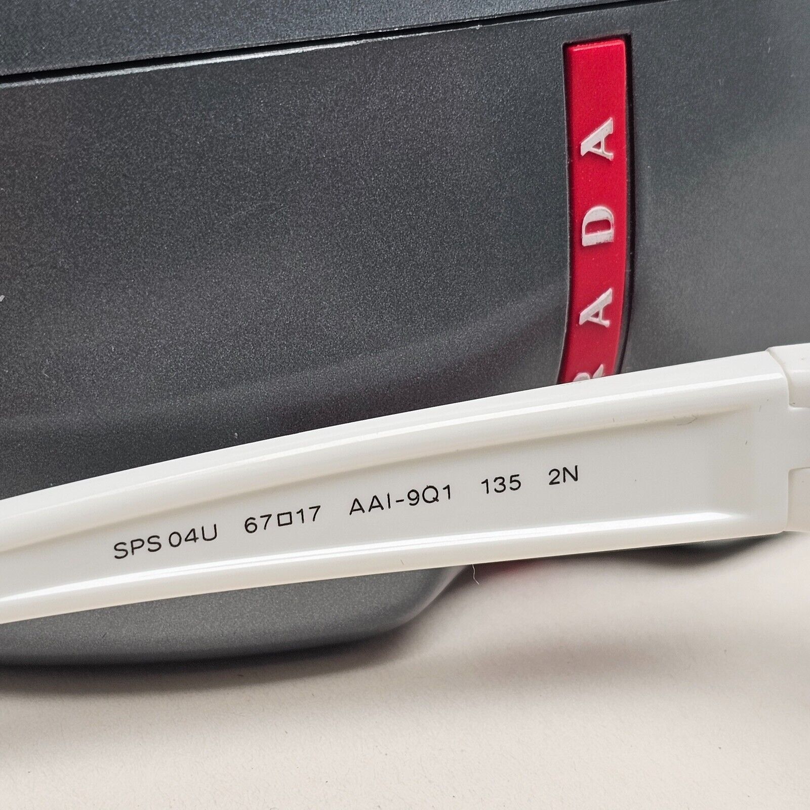 Prada Sunglasses White Black Wrap Angular PS04US SPS 04U AAI-9Q1 231124