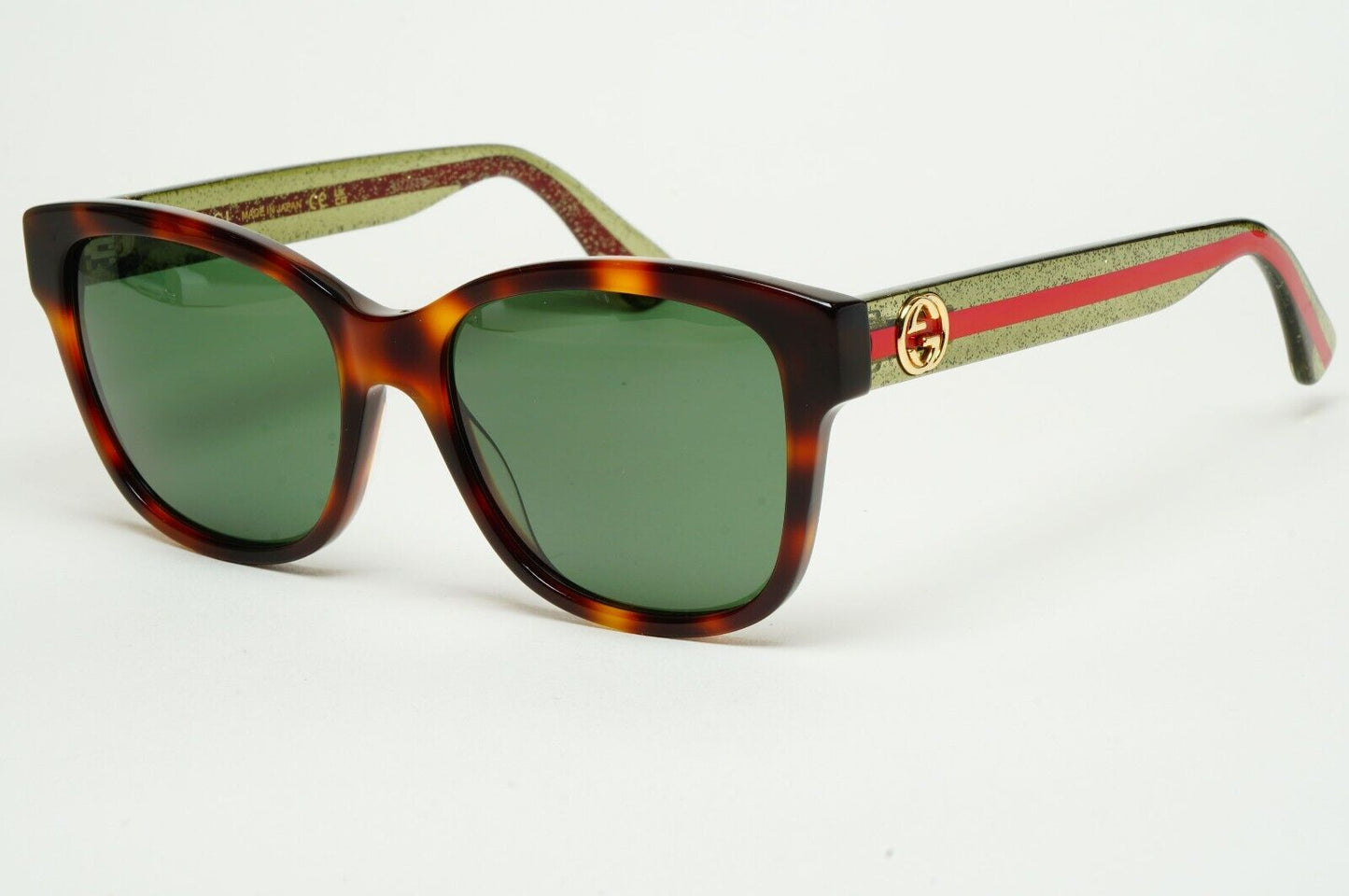 Gucci Sunglasses 2017 Brown Green Square Red Stripe GG0038ON 002 54mm 100225