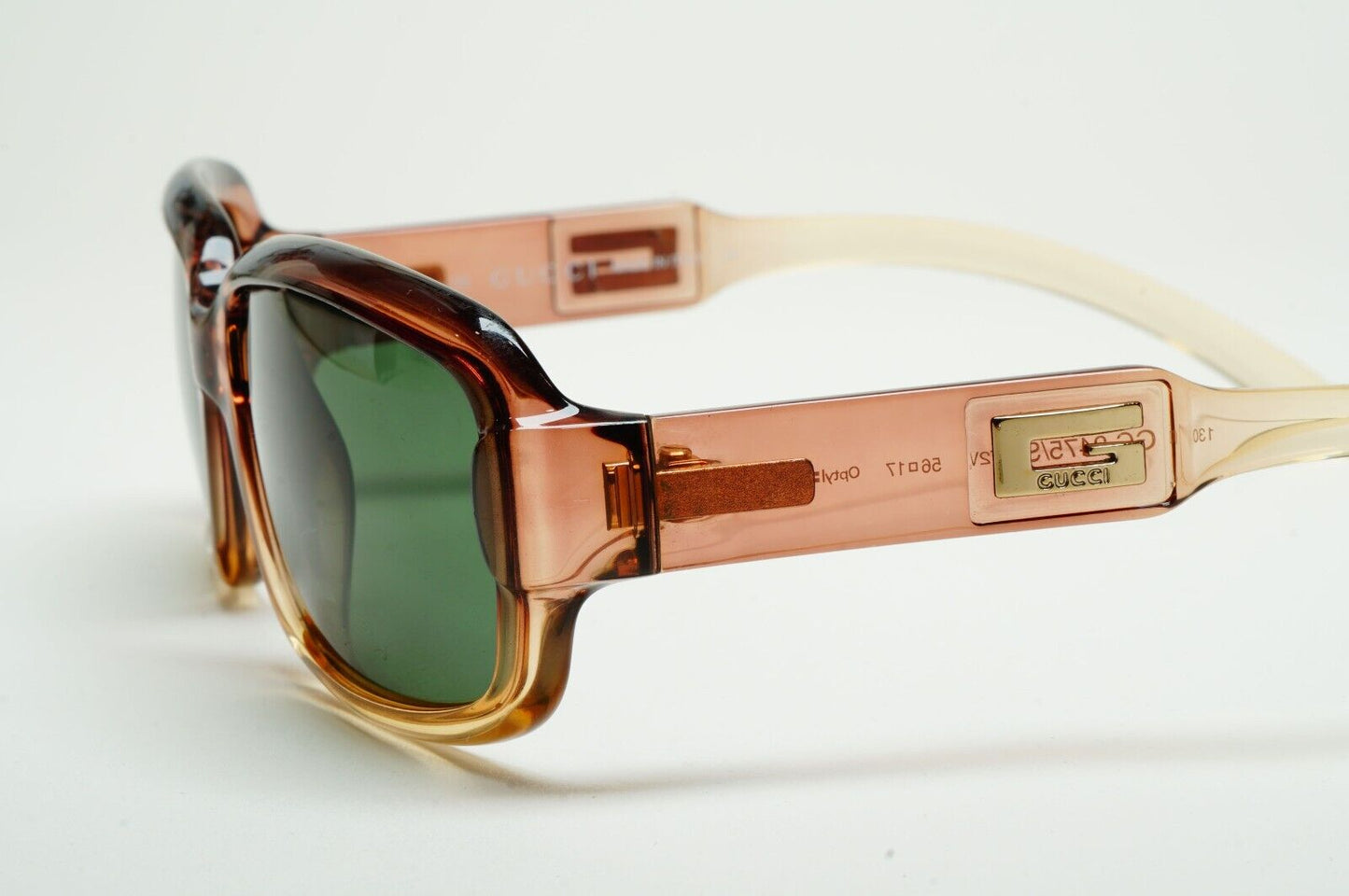 Gucci Sunglasses 1998 Vintage Brown Honey Transparent Green GG 2475/S T2V 110225