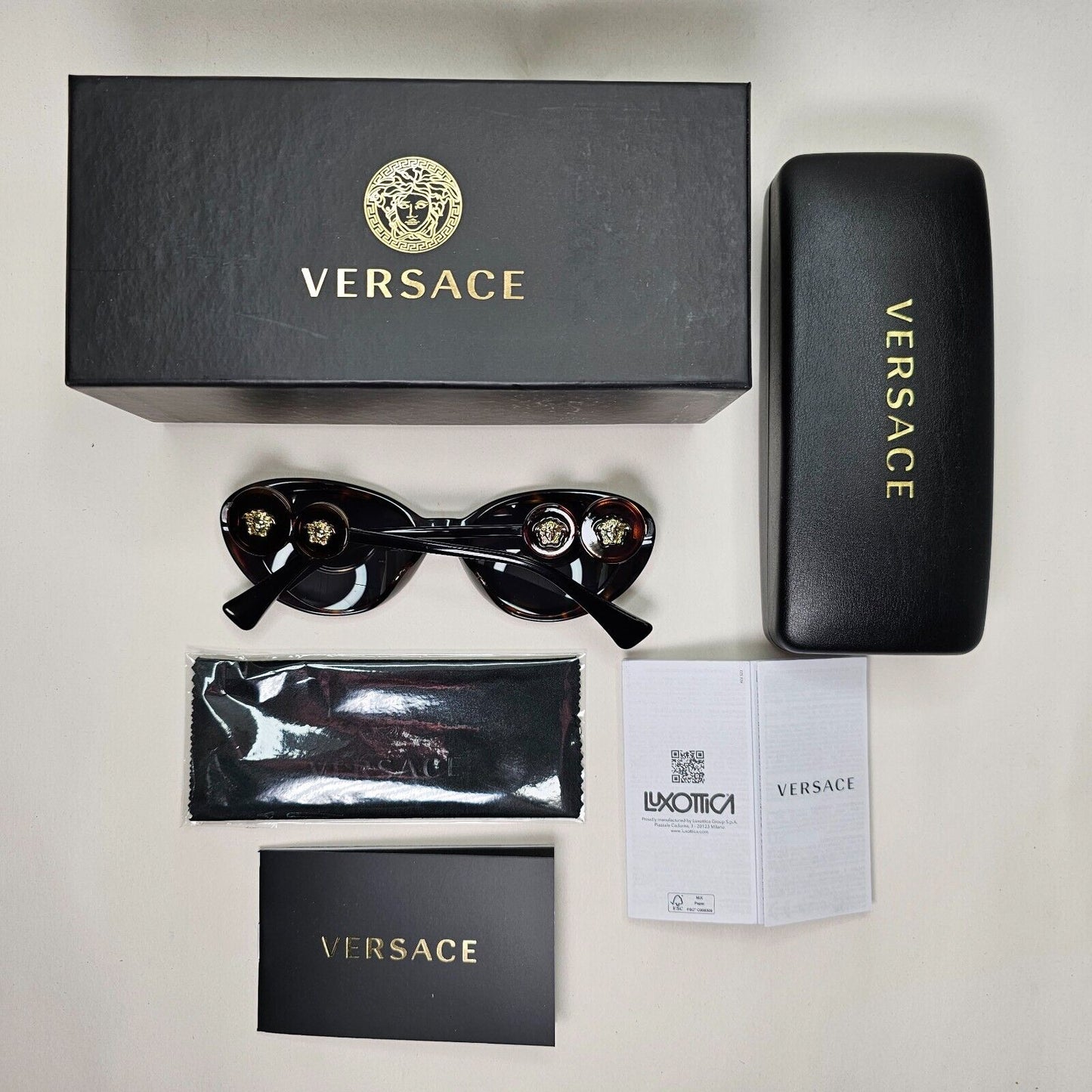 Versace Sunglasses Cat Eye Medusa Havana Brown Grey MOD VE 4433-U 108/87 54mm