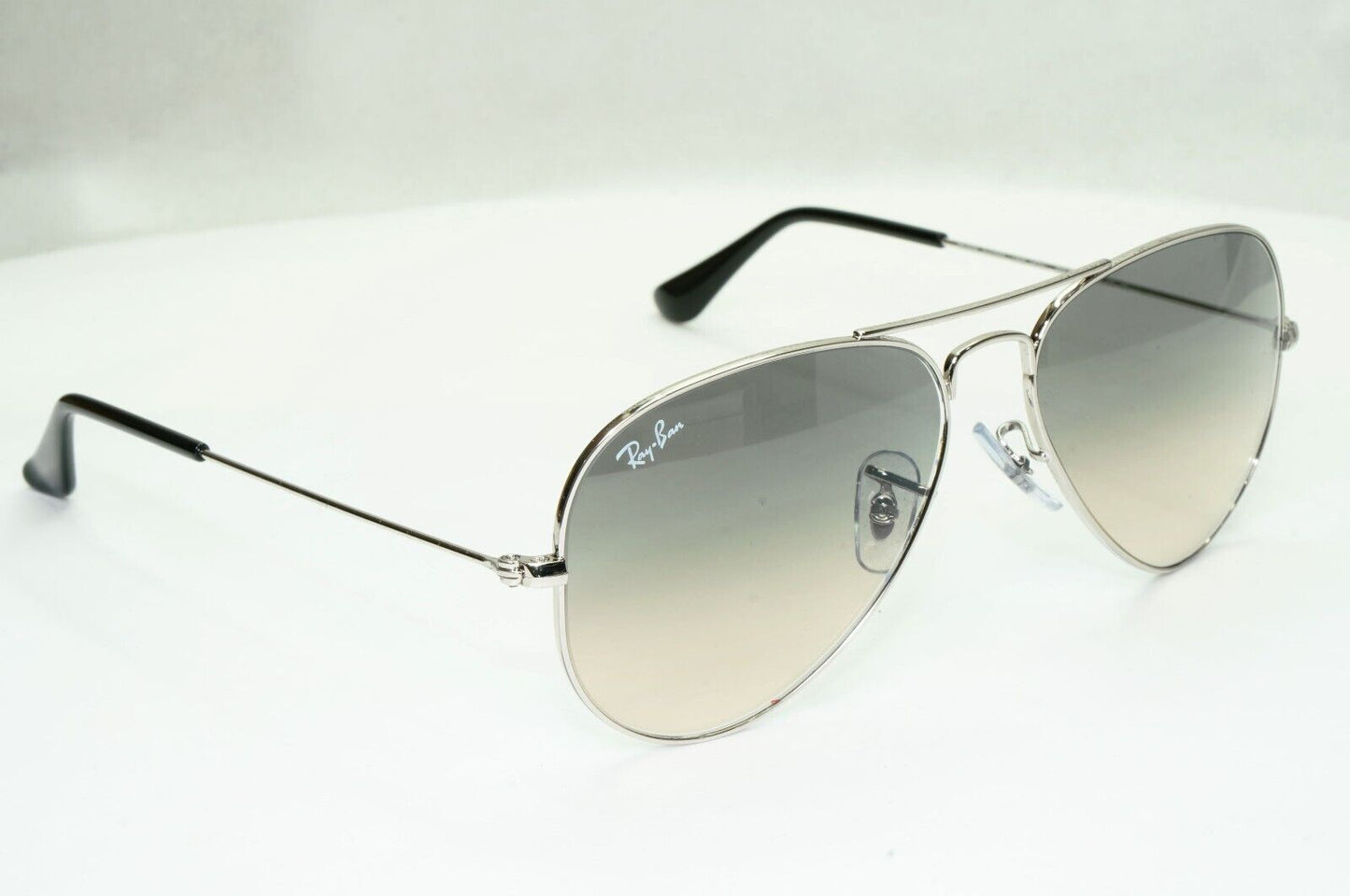 Ray-Ban Sunglasses Silver Gradient Grey Metal Small RB 3025 Aviator 003/32 55mm