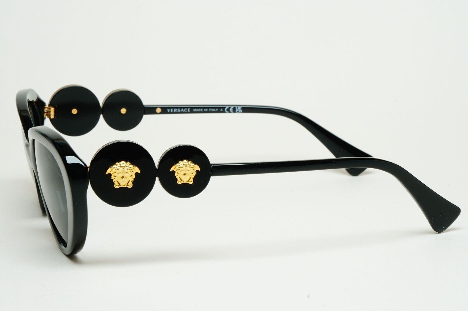 Versace Sunglasses Black Cat Eye Gold Medusa MOD VE 4433-U GB1/87 54mm