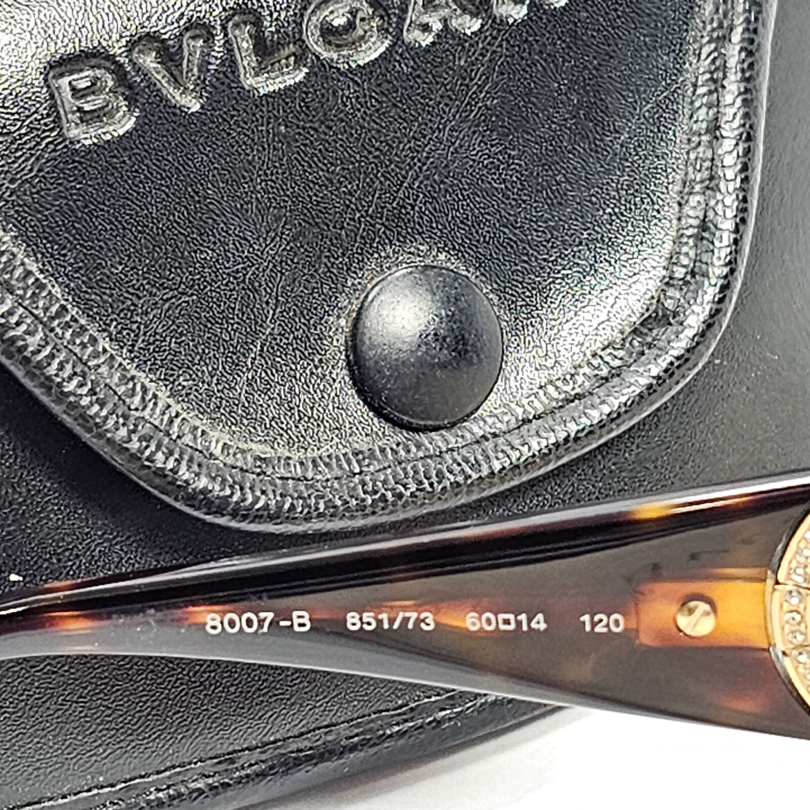 Bvlgari Sunglasses Crystal Brown Tortoiseshell Square 8007-B 851/73 050124