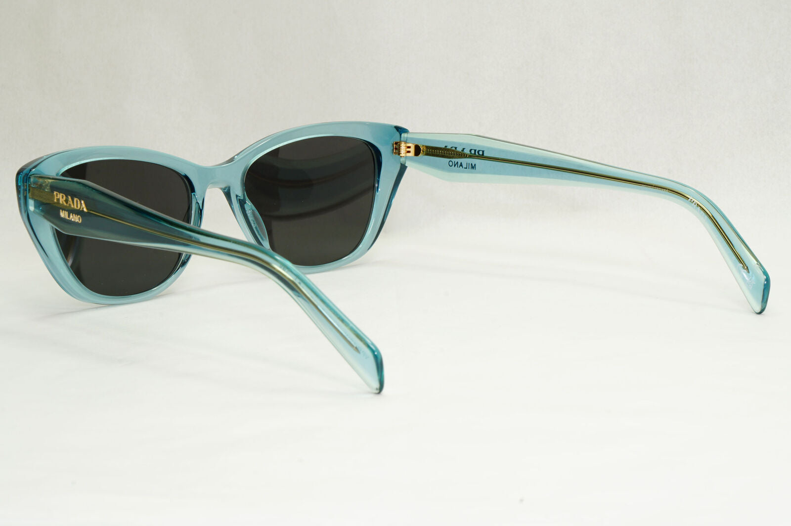 Prada Sunglasses Turquoise Transparent Black Square PR19WV VPR 19W 16J-1O1 51mm