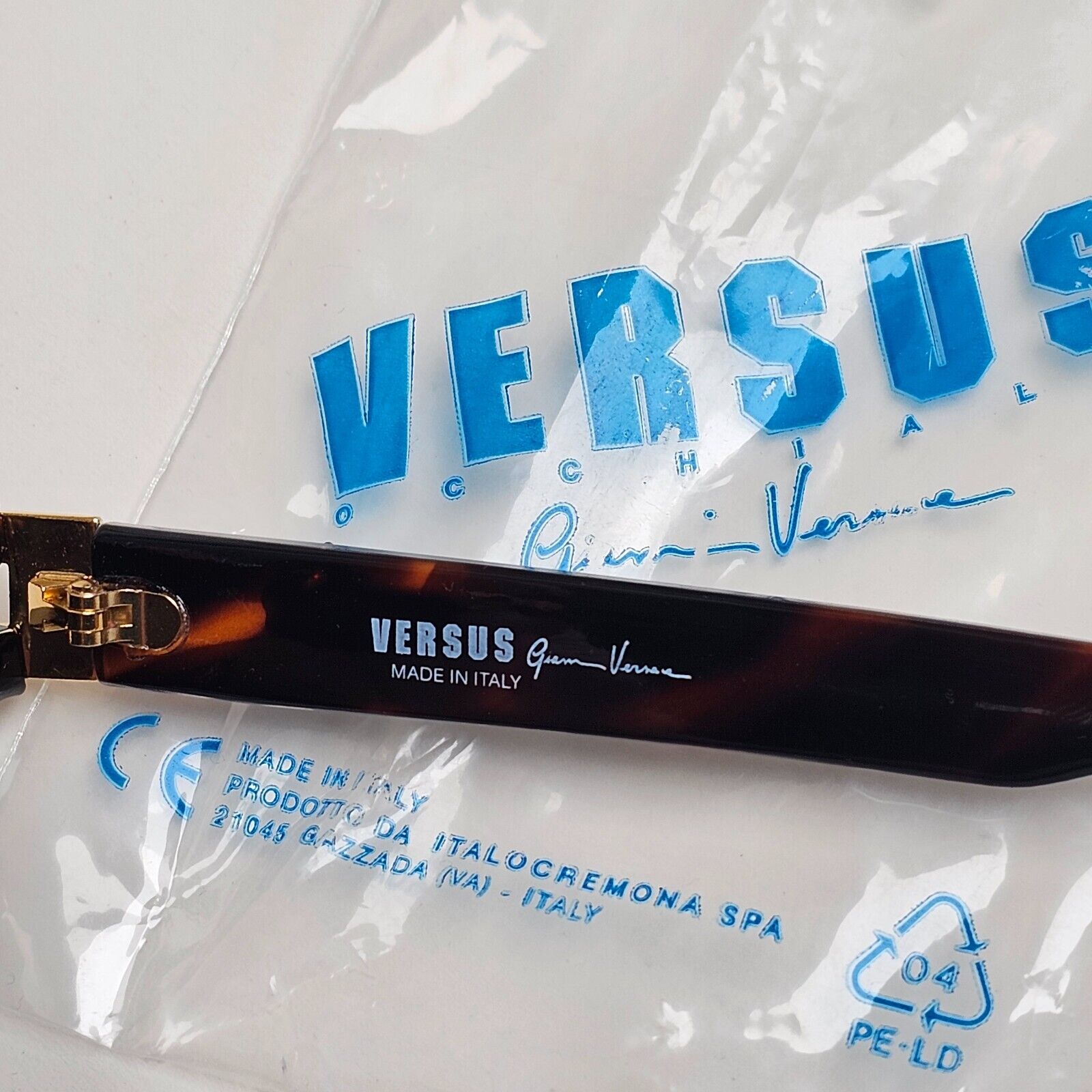 Versus Sunglasses 1996 by Gianni Versace Vintage Brown Gold Lion MOD E29 COL 649