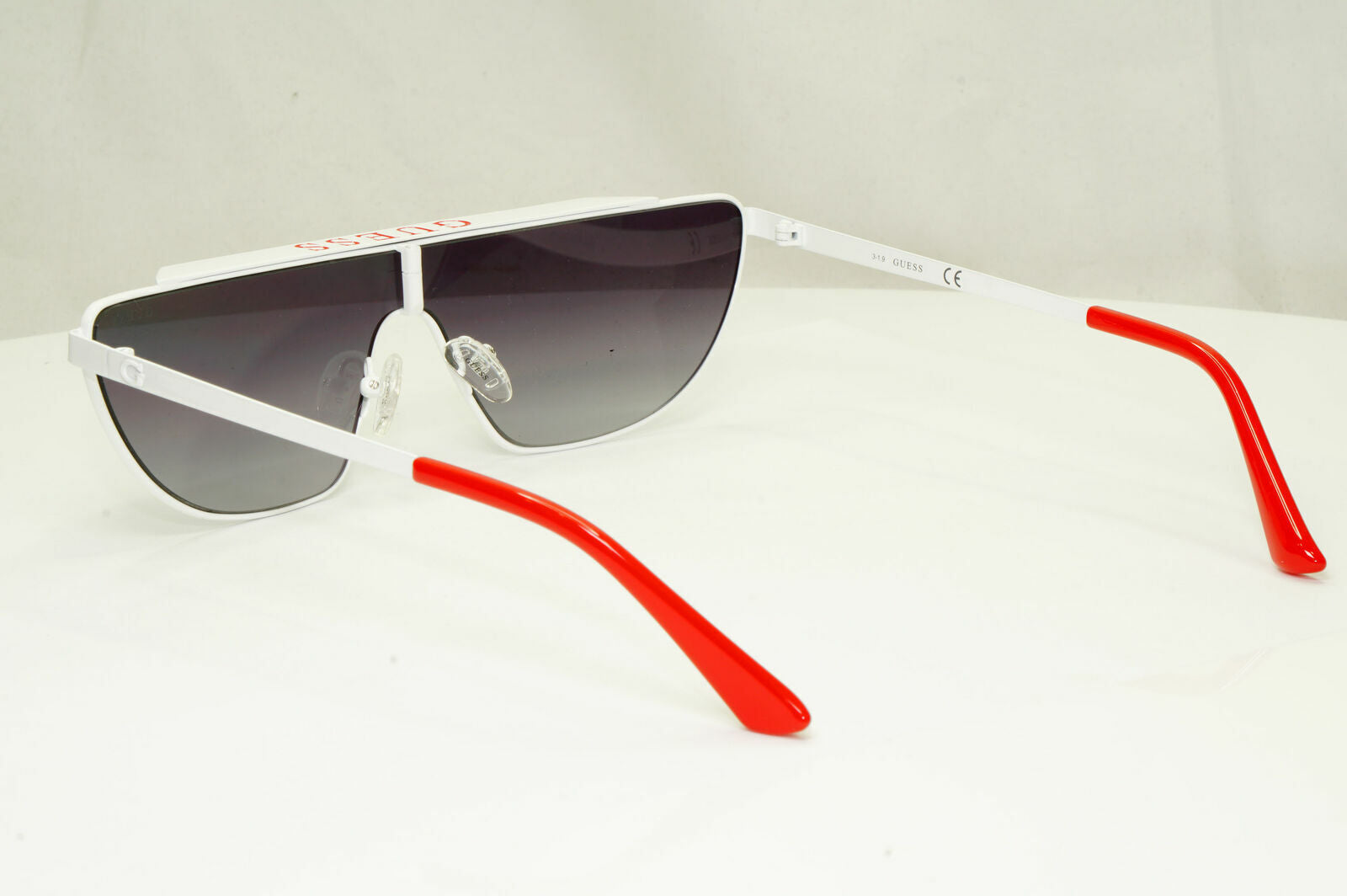 Guess Sunglasses Punk Visor Mens Womens Shield White Grey Smoke GU 7677 21C