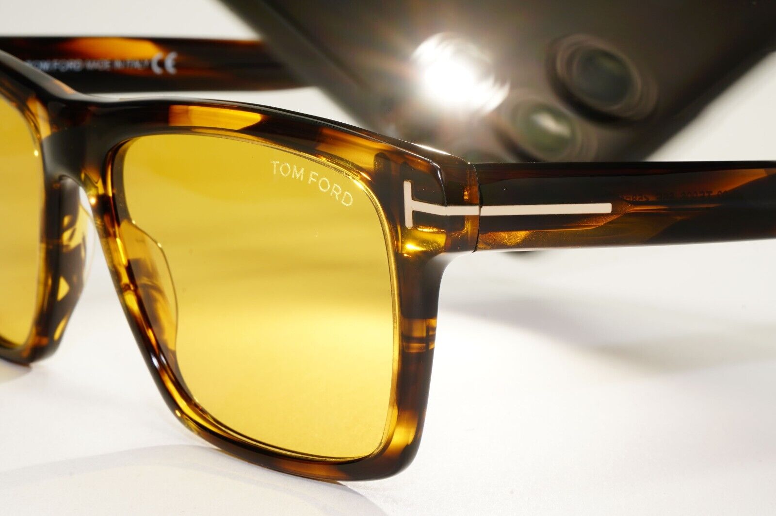 Tom Ford Sunglasses Buckley-02 Large Brown Square Yellow TF 906 55E FT0906