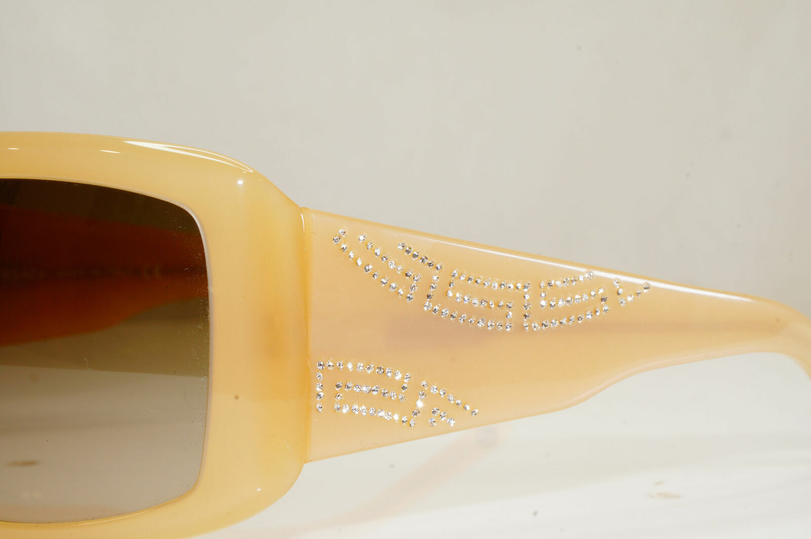 Versace Nude Beige Sunglasses Diamante Square Womens Brown 4130 329/13 28507