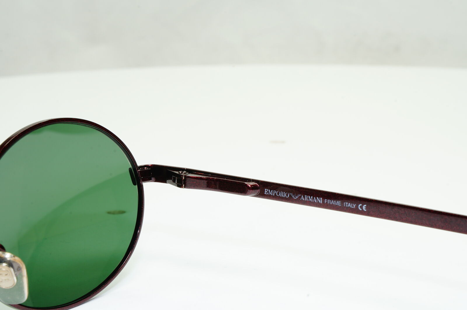 Emporio Armani Sunglasses 1997 Vintage Oval Red Burgundy Metallic 076-S 1073