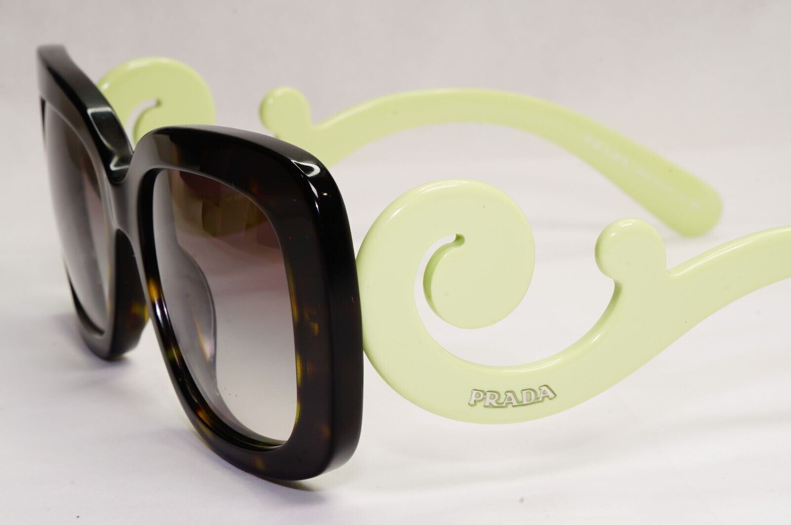 Prada Sunglasses Baroque Swirl Square Brown Green PR27OS SPR 27O QFL-0A7 180324