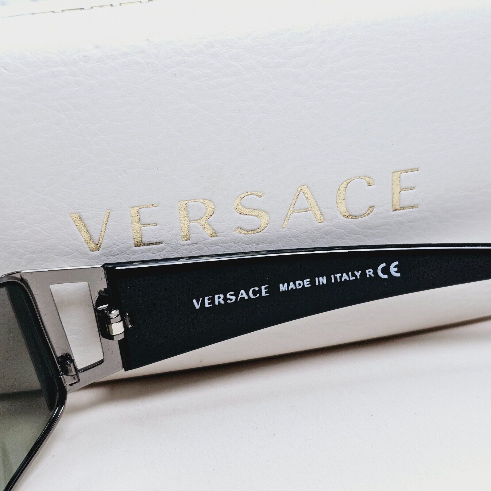 Versace Sunglasses 2003 Vintage Black Grey Rectangle MOD 2021 1001/11 311024