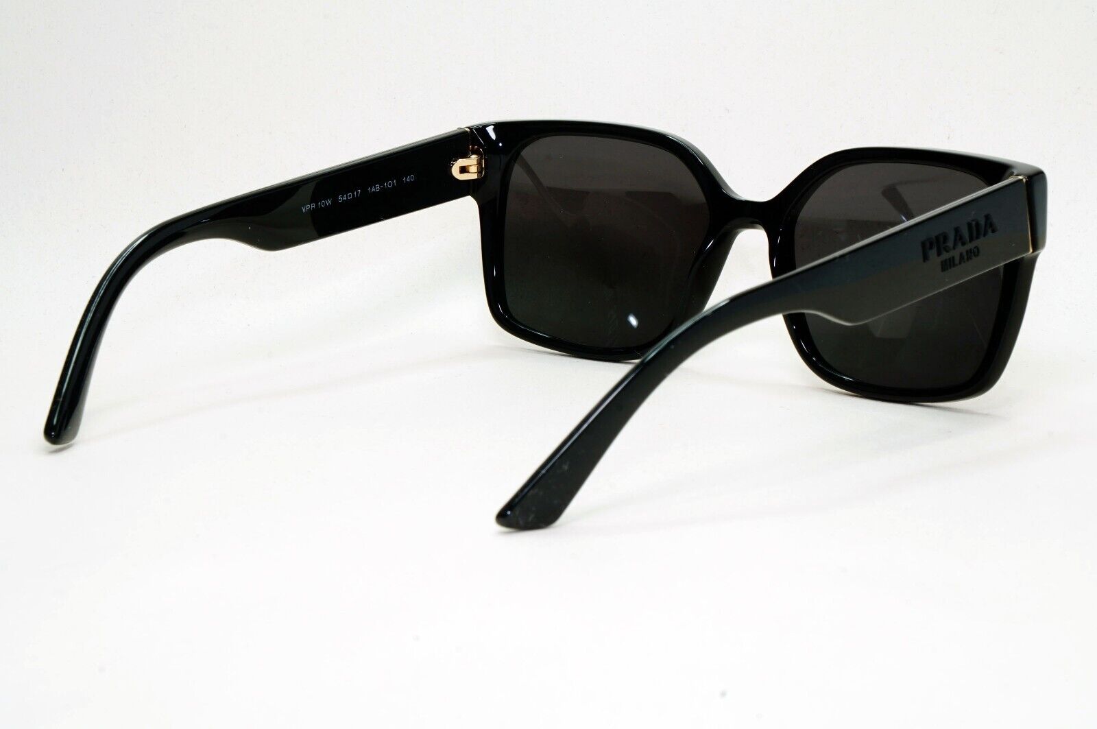 Prada Sunglasses Black Square Glossy Womens PR10WV VPR 10W 1AB-1O1 54mm
