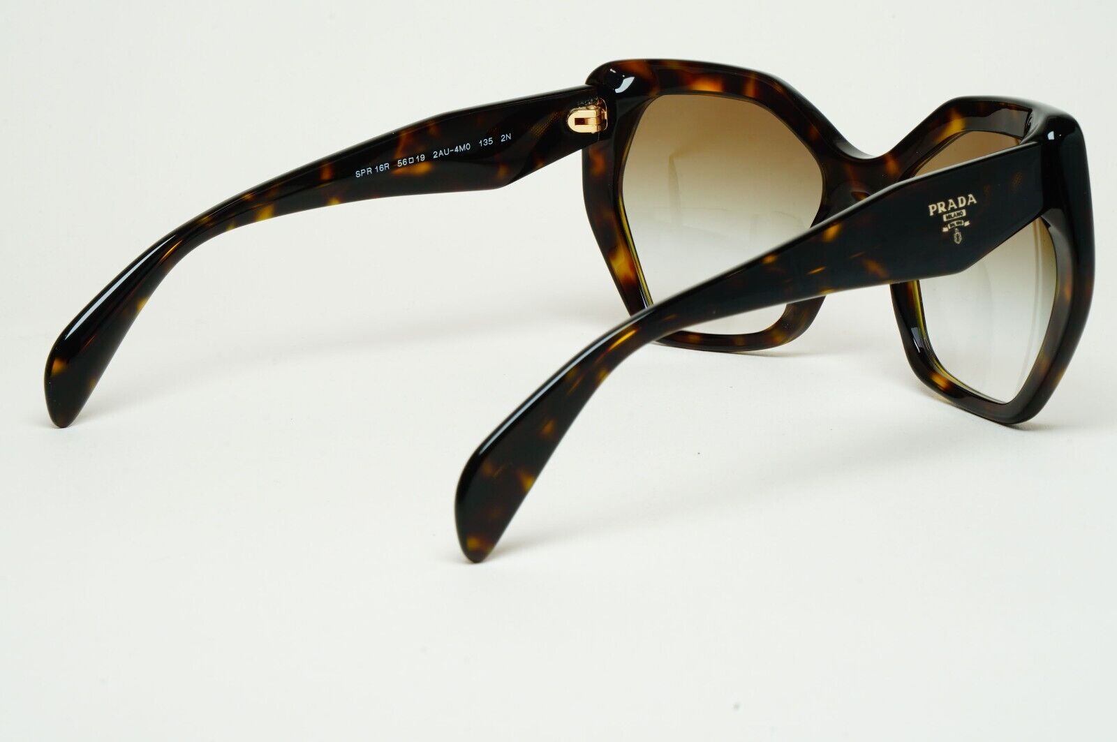 Prada Sunglasses Hexagonal Brown Tortoise Square PR16RS SPR 16R 2AU-4M0 56mm