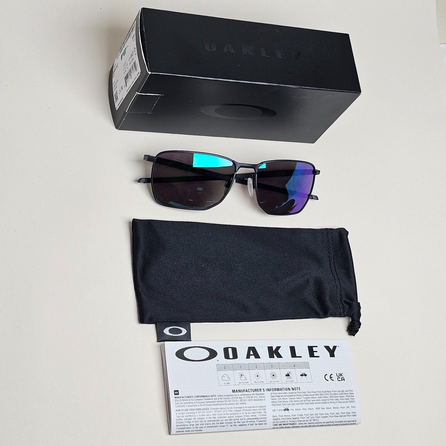 Oakley Sunglasses Ejector Black Green Satin Steel Prizm Jade OO 4142 13 58mm