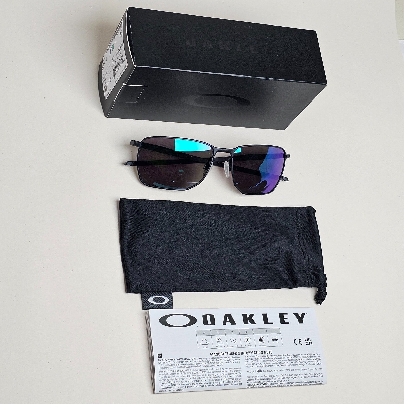 Oakley Sunglasses Ejector Black Green Satin Steel Prizm Jade OO 4142 13 58mm