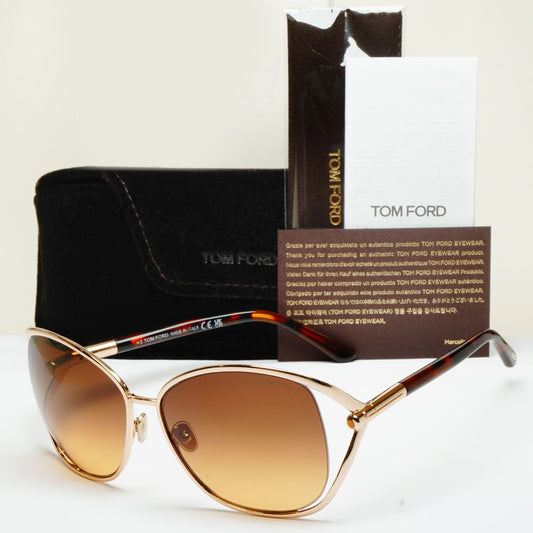 Tom Ford Sunglasses Marta Gold Brown Gradient Square FT1091 TF 1091 28F 62mm