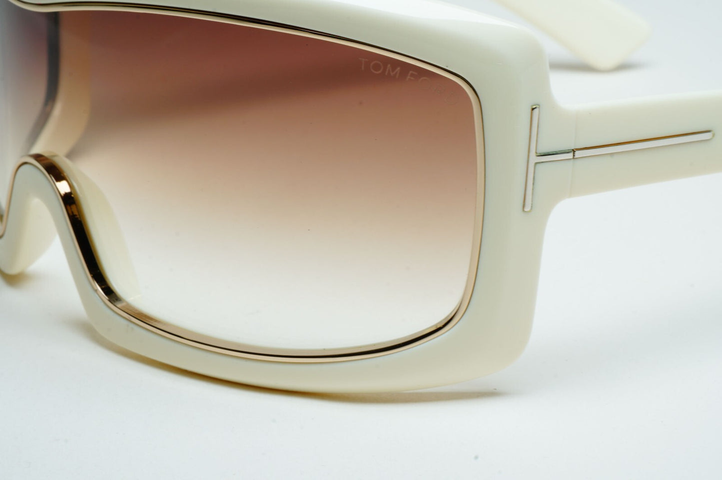 Tom Ford Sunglasses Olga Sunglasses Shield Ski Large Cream White TF 305 25F