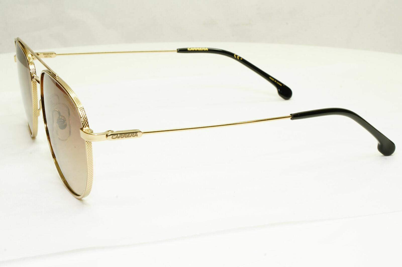 Carrera Gold Sunglasses Pilot Brown Gradient Fade Mens Metal 187 J5GHA 56mm