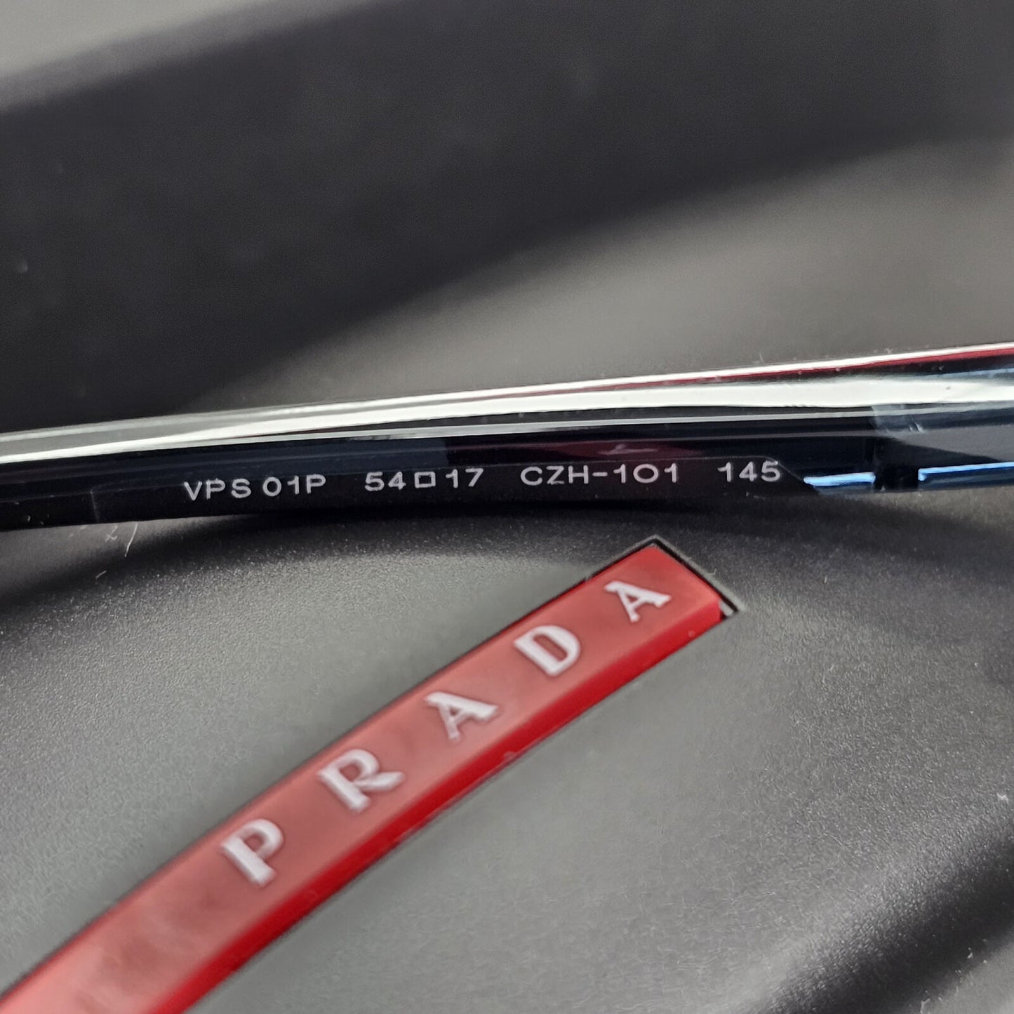 Prada Sunglasses Blue Transparent Black Square PS01PV VPS 01P CZH-1O1 54mm
