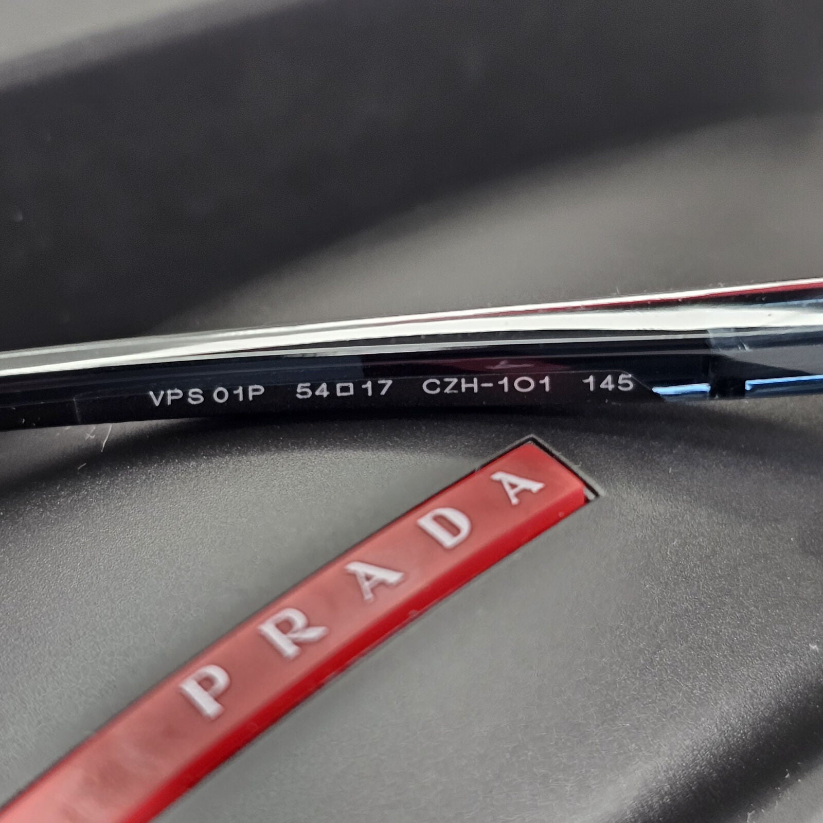 Prada Sunglasses Blue Transparent Black Square PS01PV VPS 01P CZH-1O1 54mm