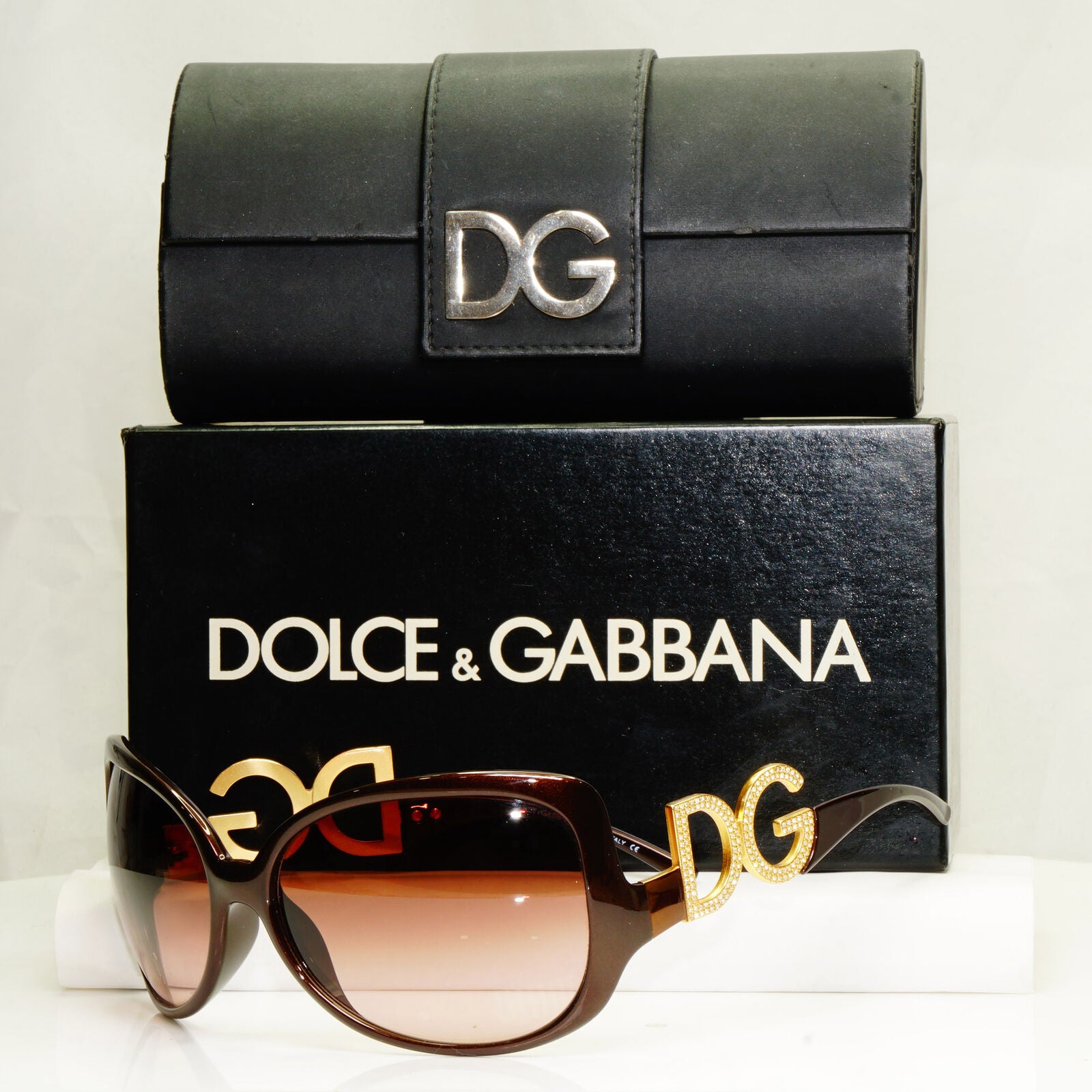 Authentic Dolce & Gabbana Womens Vintage Sunglasses Crystal DG 6011 502/73 34725