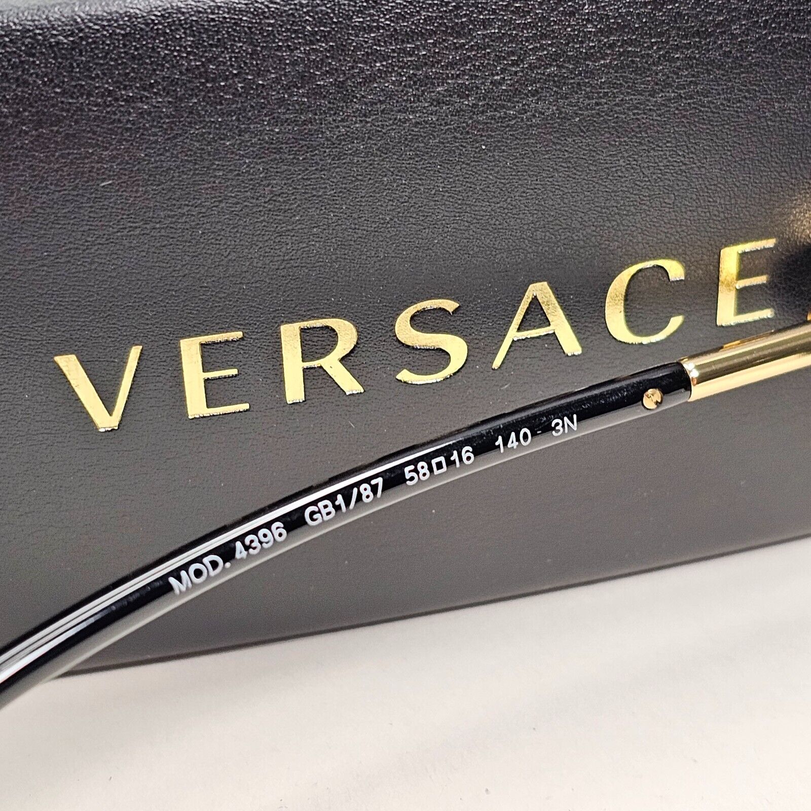 Versace Sunglasses Black Gold Medusa Square Dark Grey MOD VE 4396 GB1/87 58mm