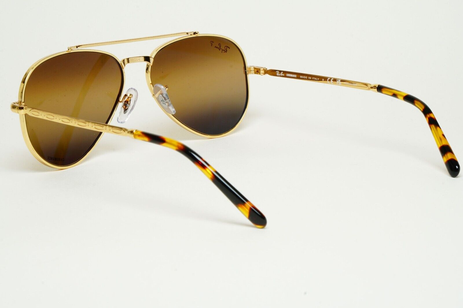 Ray-Ban Sunglasses Polarized New Aviator Gold Brown RB 3625 9196/G5 55mm