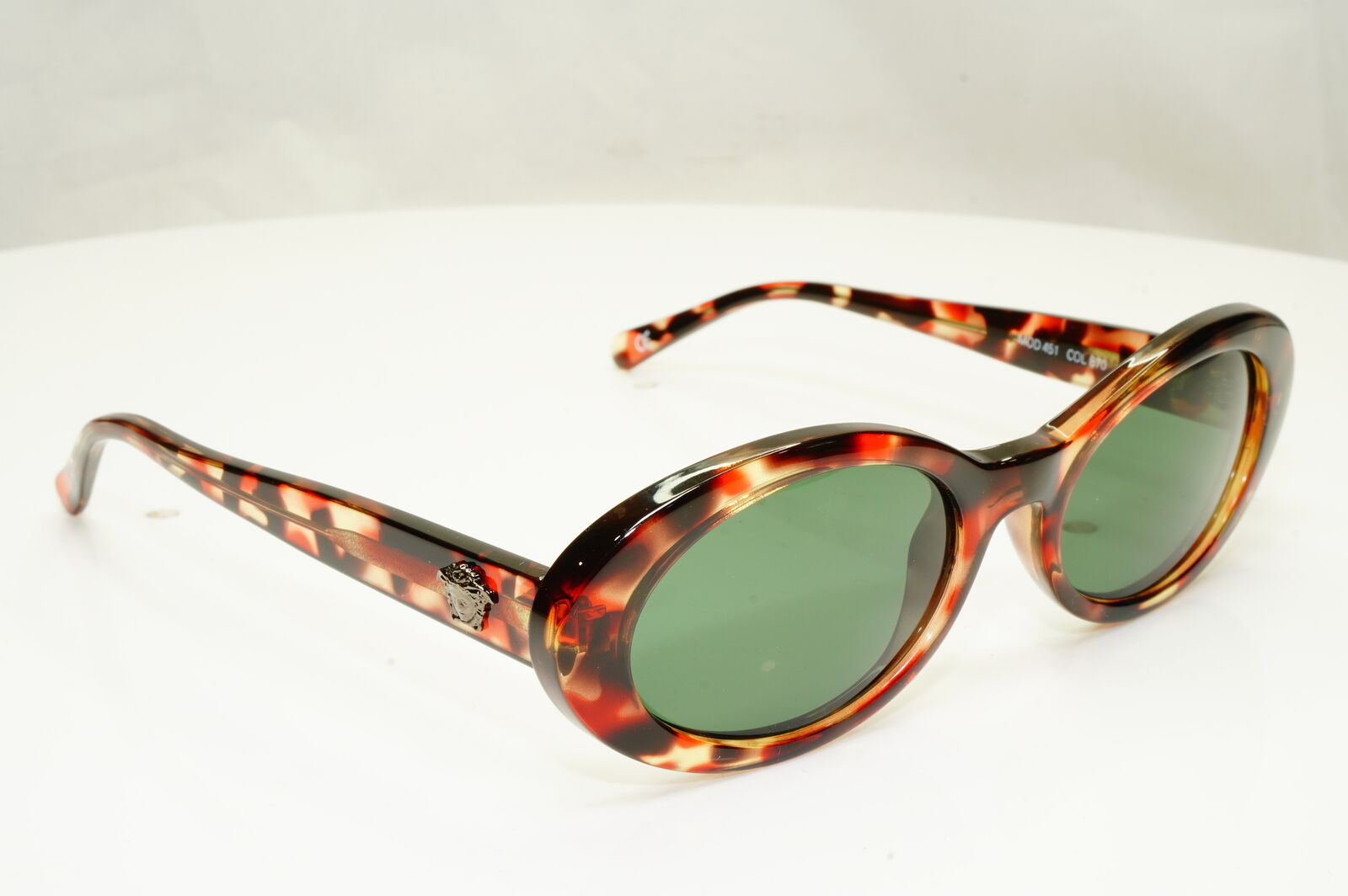Gianni Versace 1996 Womens Vintage Oval Brown Medusa Sunglasses MOD 451 COL 870