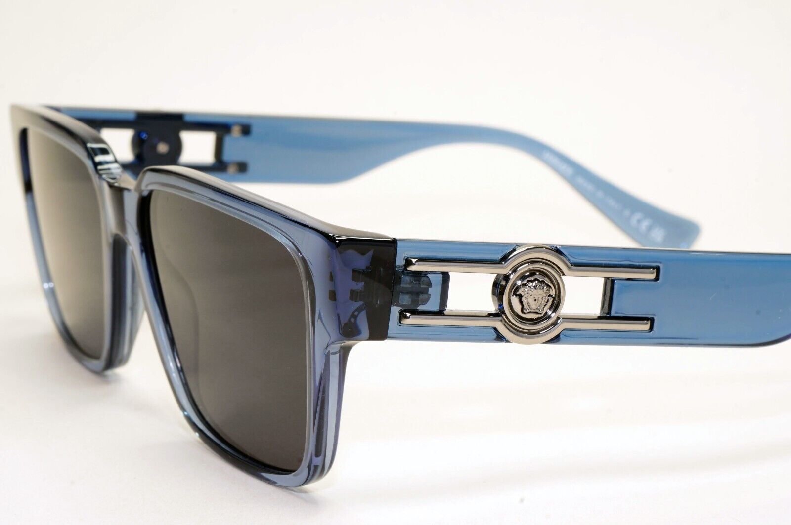 Versace Sunglasses Black Blue Transparent Square Medusa MOD VE 3346 5292 53mm