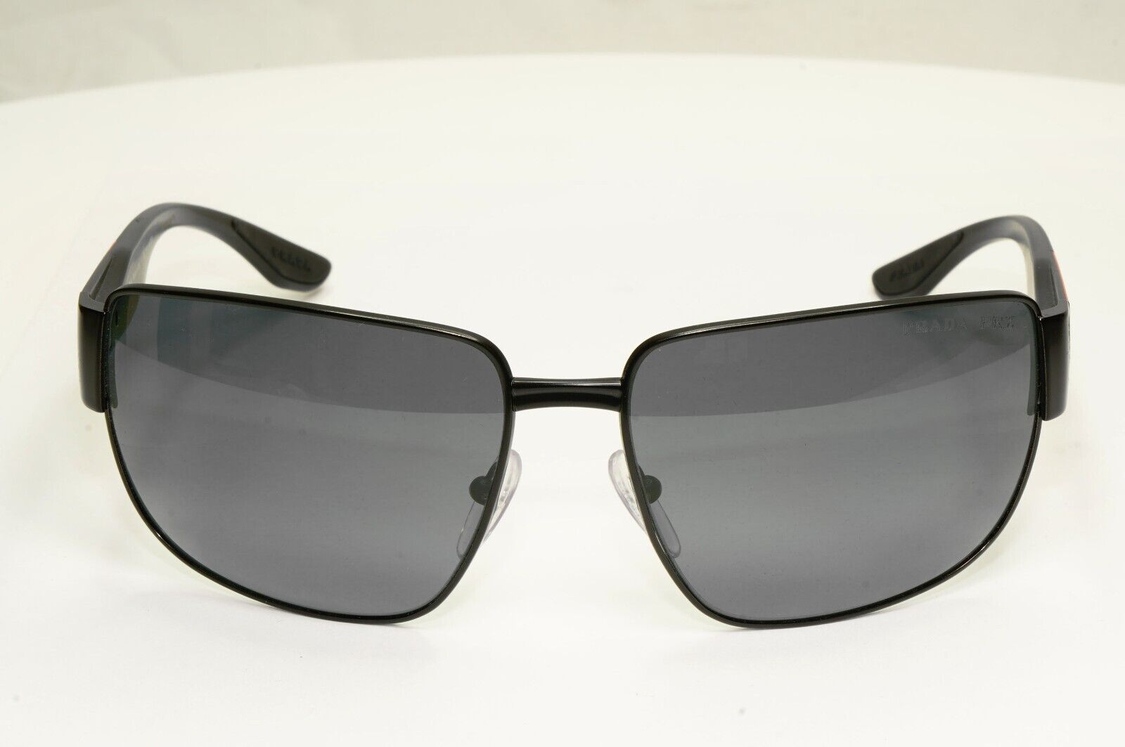 Prada Sunglasses Polarized Black Wrap Metal PS56VS SPS 56V 1BO-02G 130mm