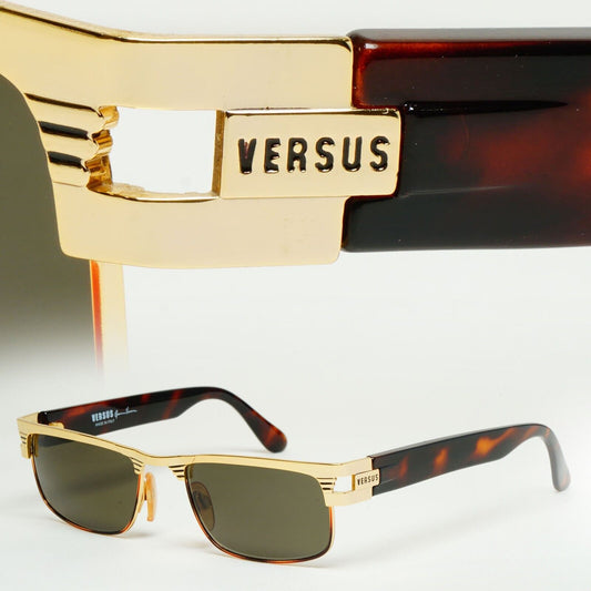 Versus Sunglasses 1996 by Gianni Versace Vintage Gold Grey MOD F26 COL 36M