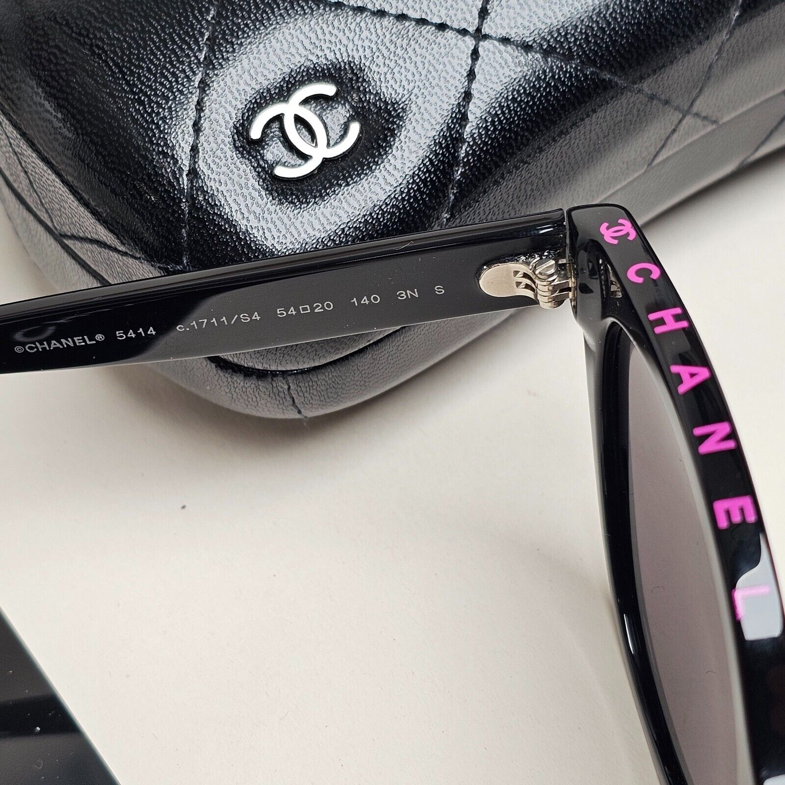 Chanel Sunglasses 2021 Black Letters Magenta 5414 c.1711/S4 54mm 250125