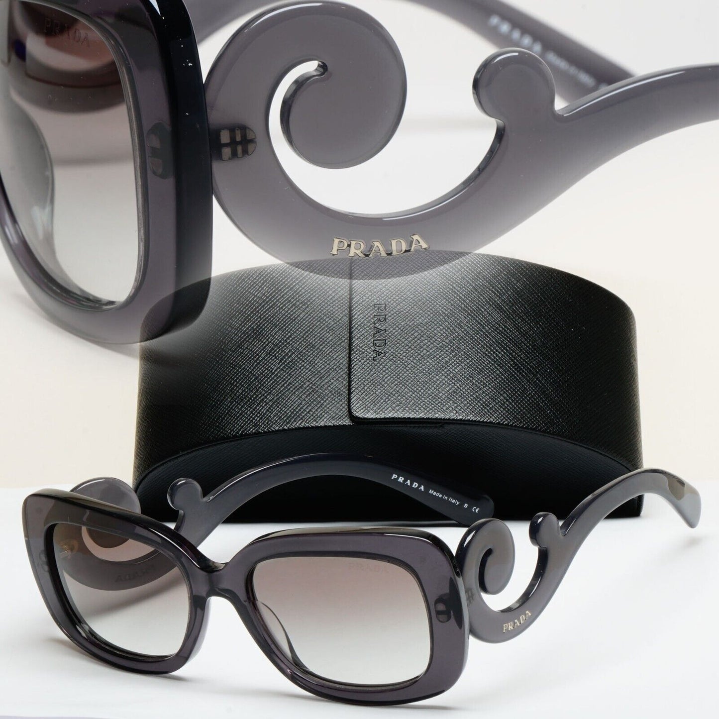 Prada Sunglasses Baroque Swirl Grey Transparent PR27OS SPR 27O KAM-0A7 250125