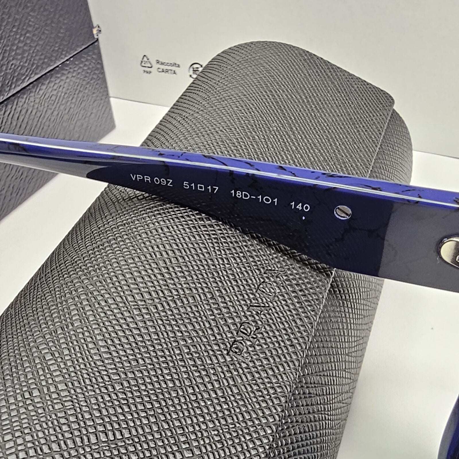 Prada Sunglasses Blue Triangle Symbole Marble Square PR09ZV VPR 09Z 18D-1O1 51mm