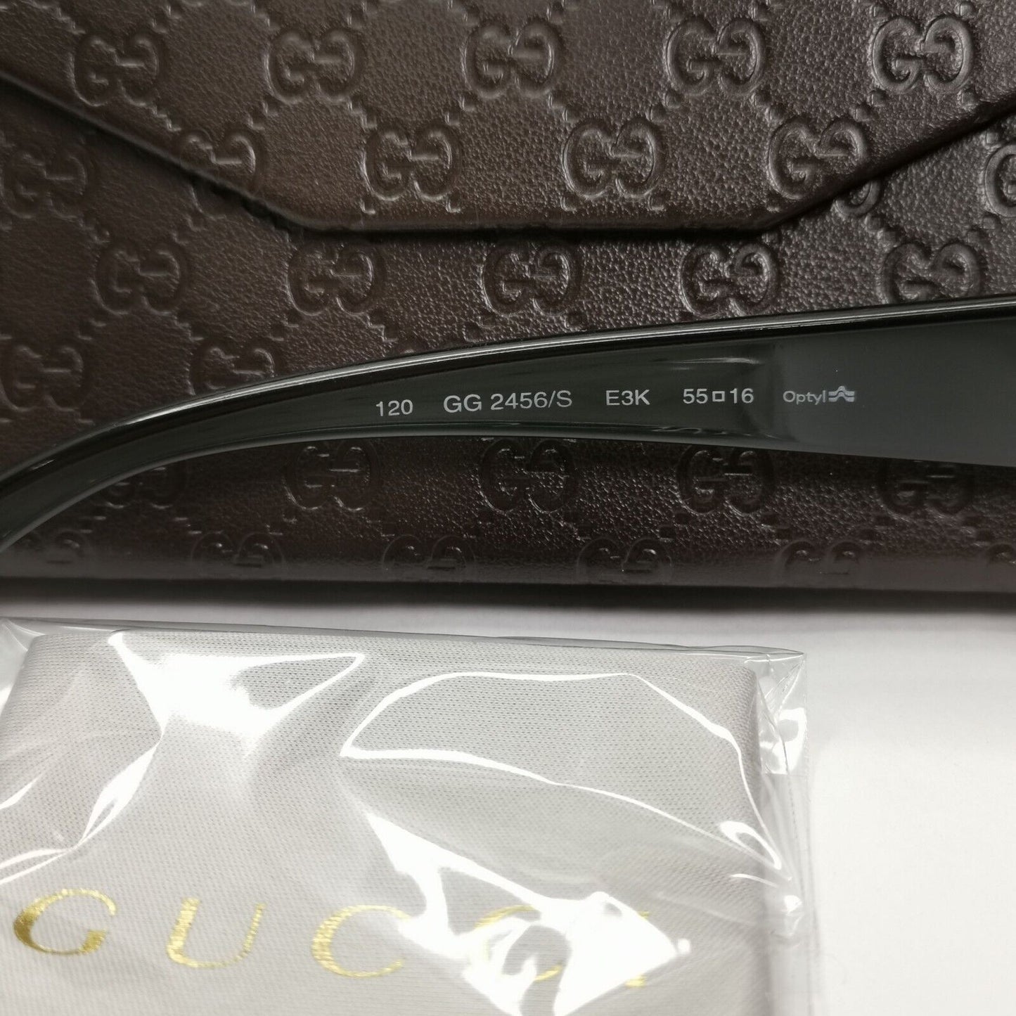 Gucci Sunglasses 1999 Vintage Brown Transparent Black GG 2456/S E3K 55mm 261024