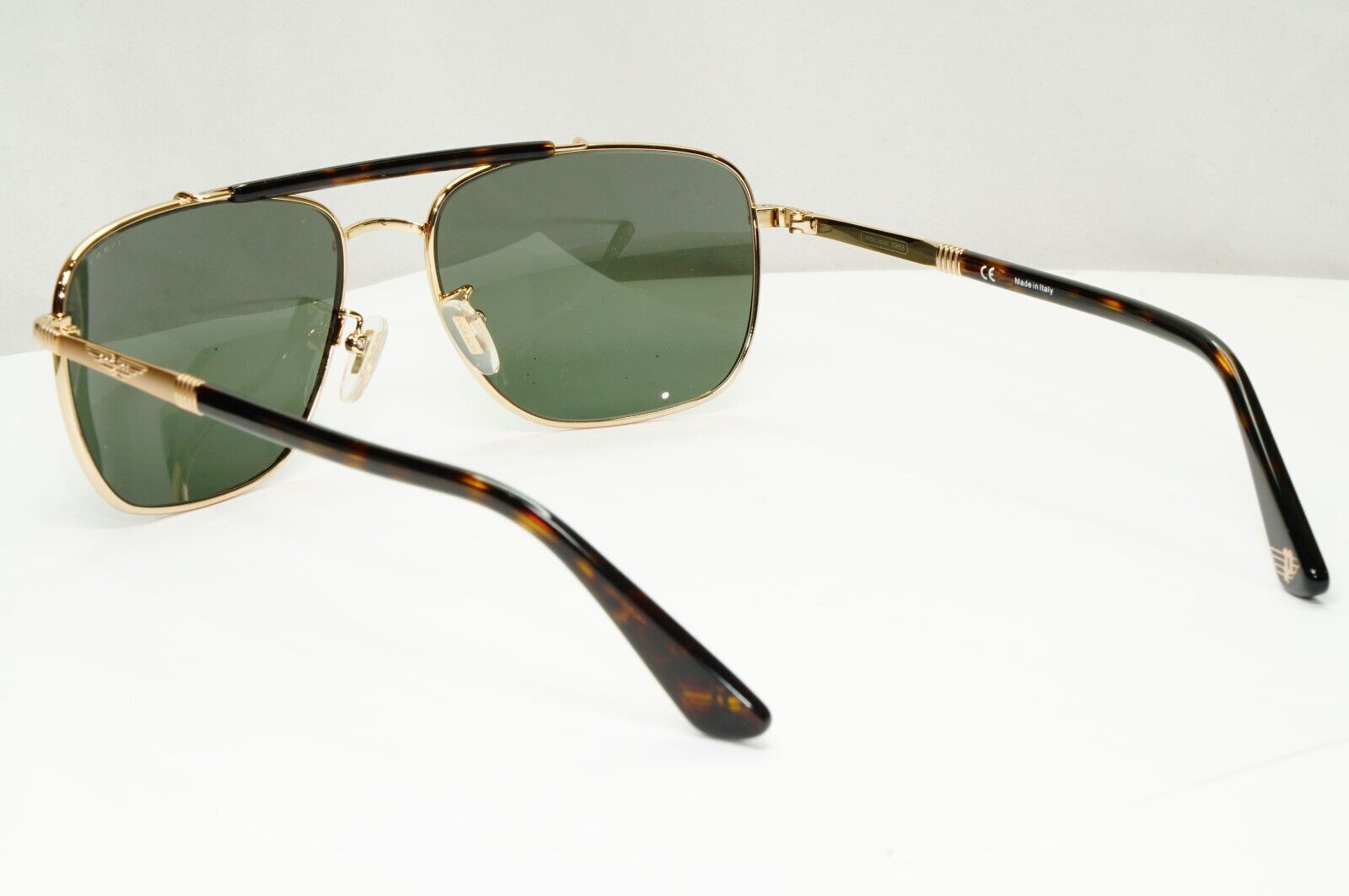 Police Gold Green Sunglasses Pilot Brow Bar Origins 44 SPL D43 COL 349K 58mm