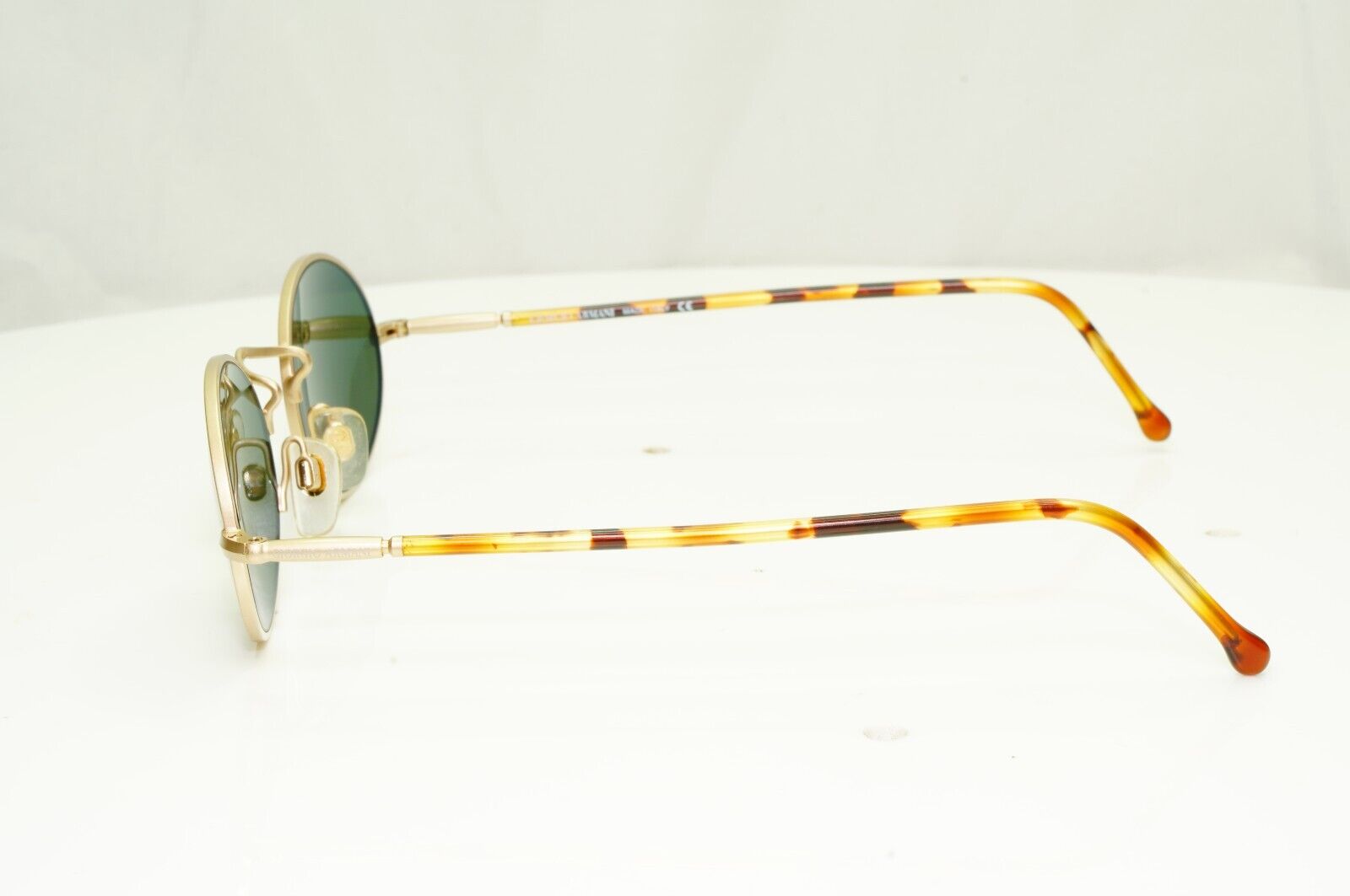 Giorgio Armani 1997 Vintage Sunglasses Gold Brown Green Glass Lens 650 703 50mmA