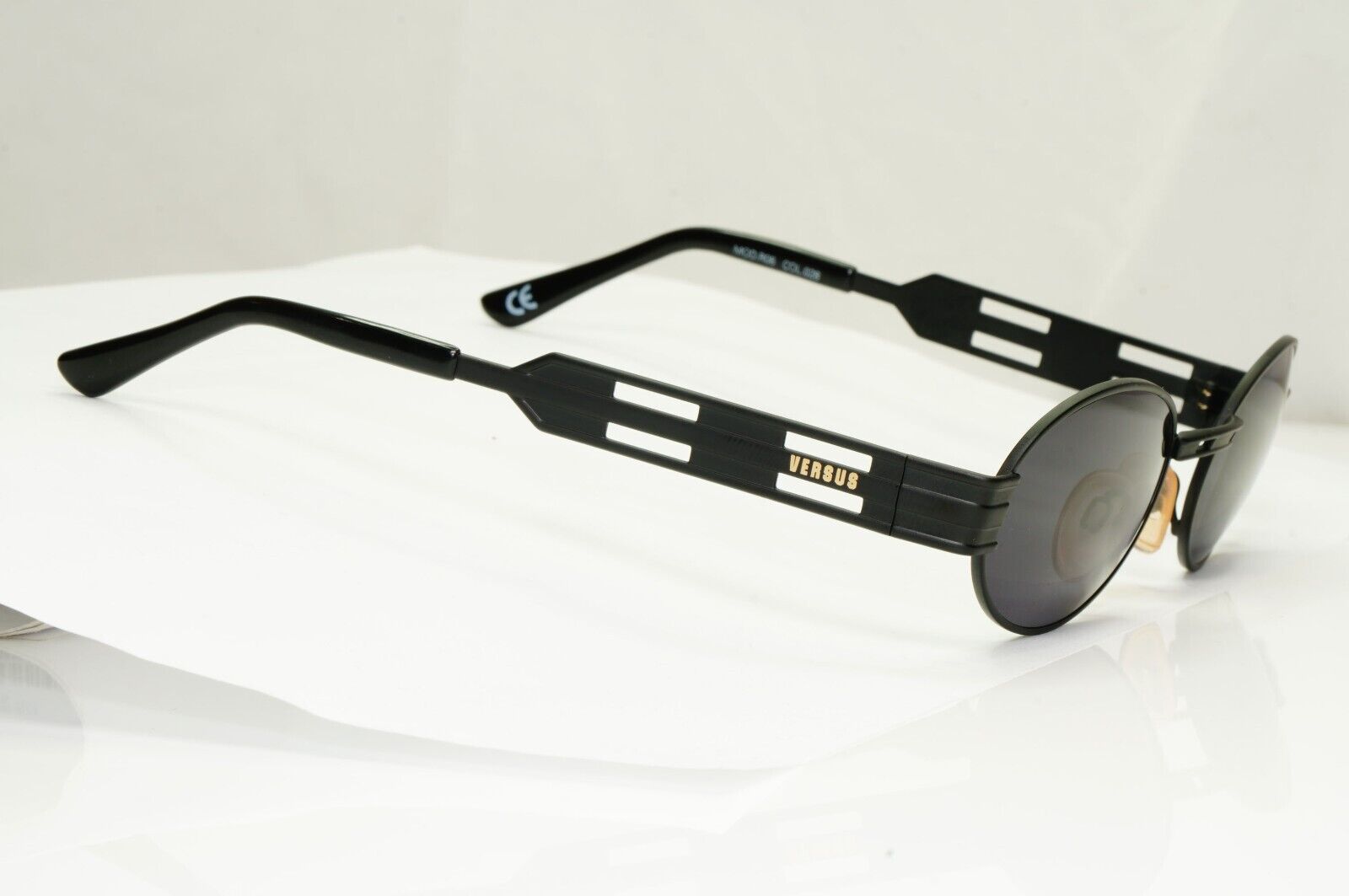 Versus 1996 by Gianni Versace Vintage Matte Black Sunglasses MOD R06 COL 09M