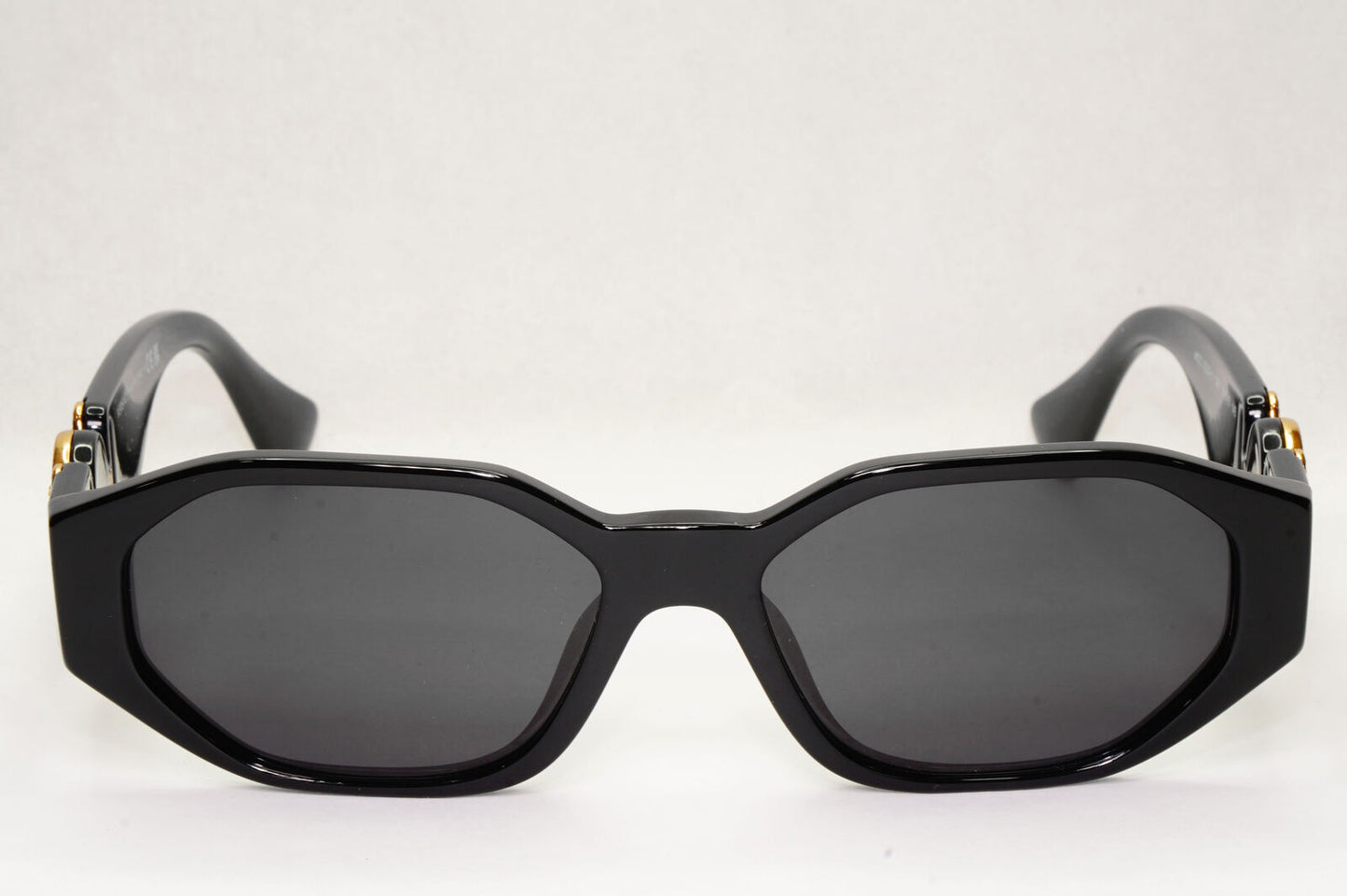 Versace Sunglasses Black Gold Medusa Octagon Angular Biggie MOD VE 3320-U GB1