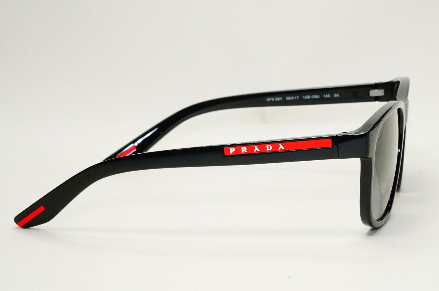 Prada Sunglasses Black Glossy Square Grey Gradient PS06YS SPS 06Y 1AB-09U 56mm