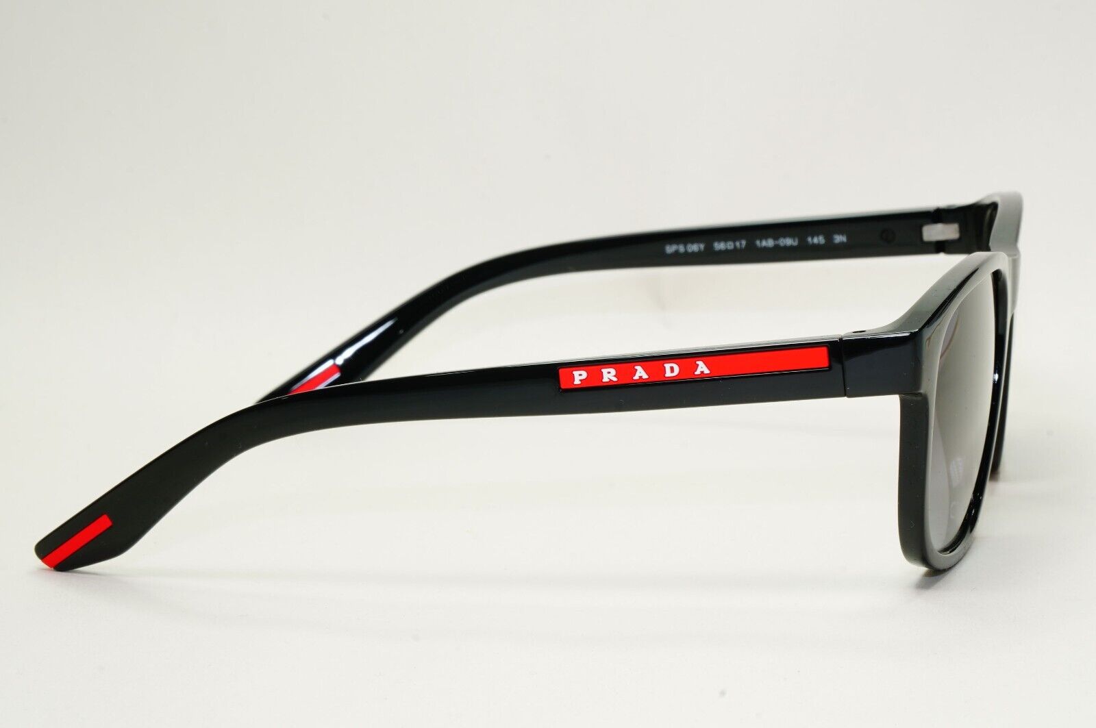 Prada Sunglasses Black Glossy Square Grey Gradient PS06YS SPS 06Y 1AB-09U 56mm
