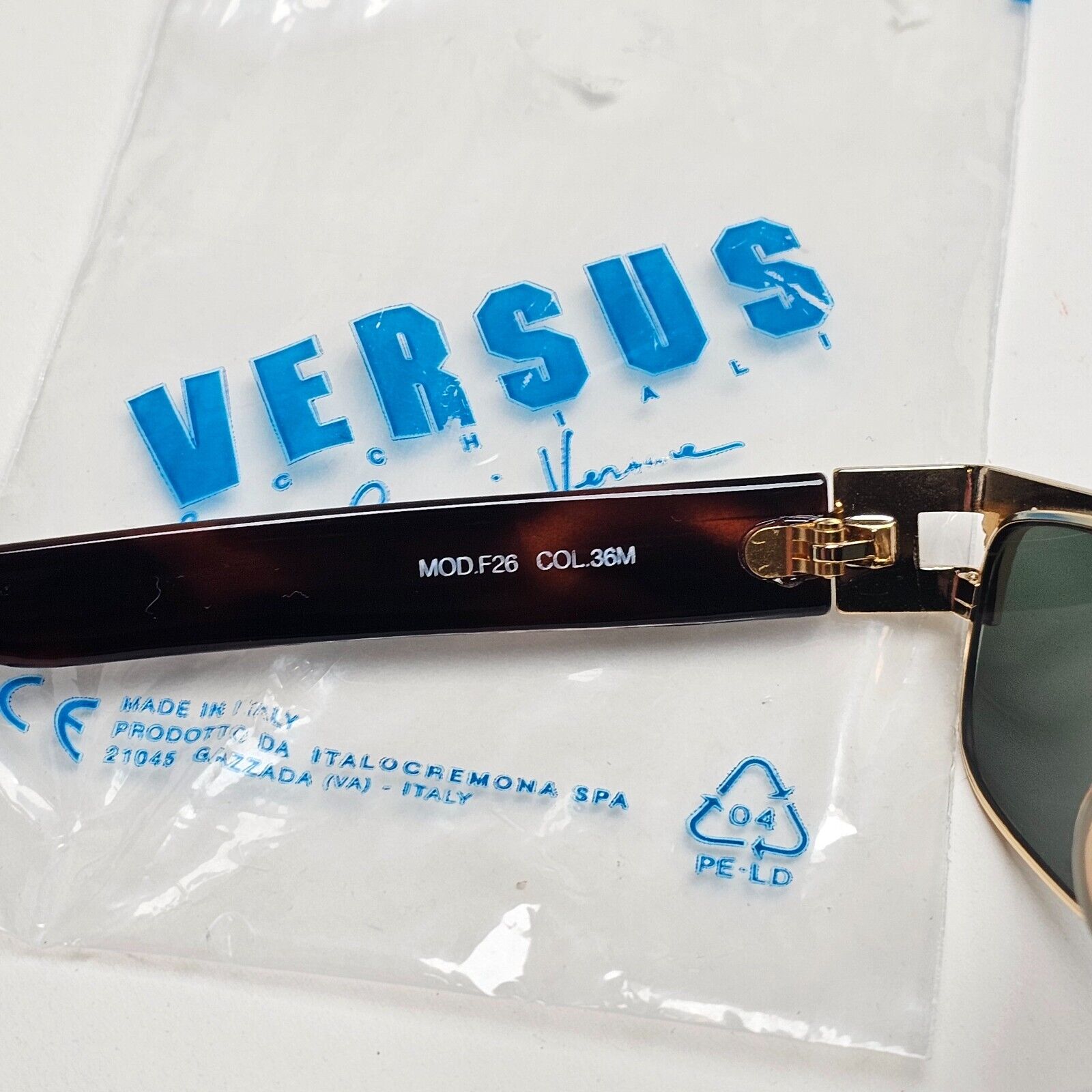 Versus Sunglasses 1996 by Gianni Versace Vintage Gold Grey MOD F26 COL 36M