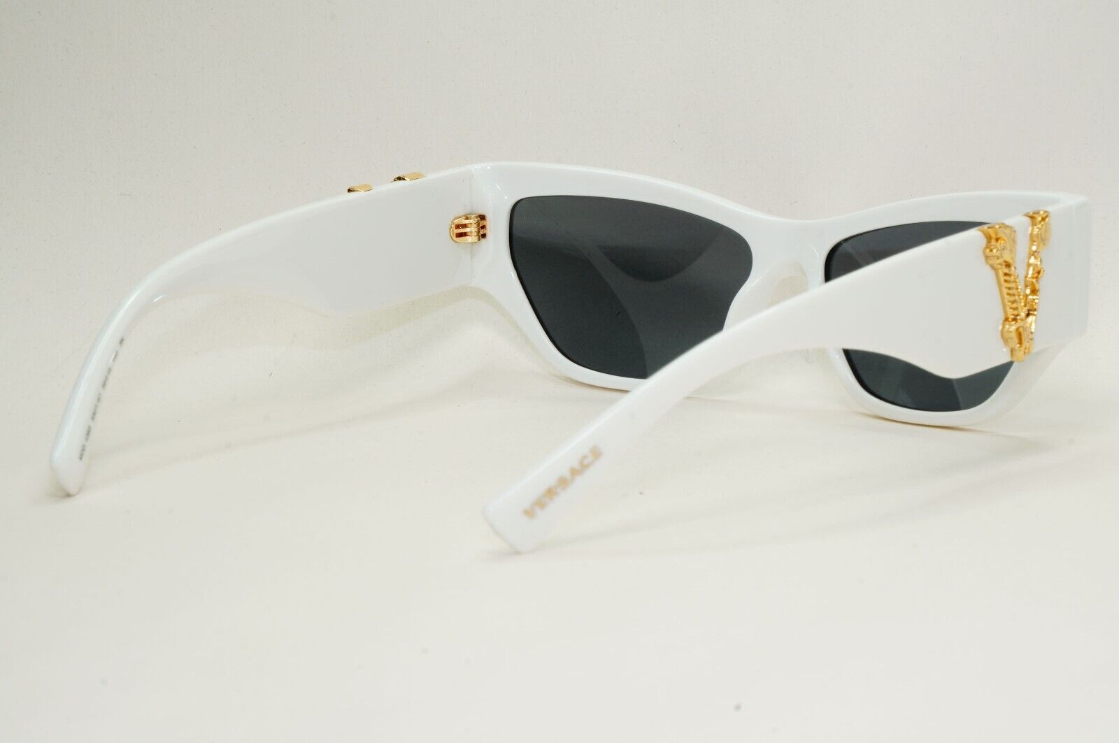 Versace Sunglasses White Gold V Black Square MOD VE 4383 5327/87 56mm
