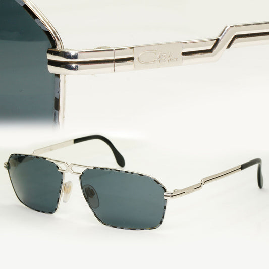 Cazal 1990s Vintage Sunglasses Silver Grey Rectangle Retro MOD 744 251122