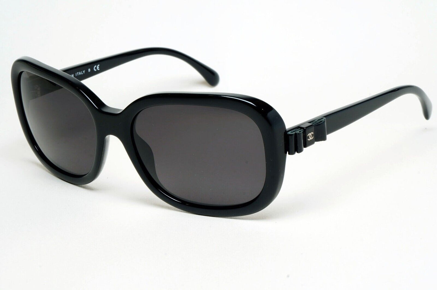 Chanel Sunglasses Leather Bow Black Glossy Square 5280-Q c501/S6 261124