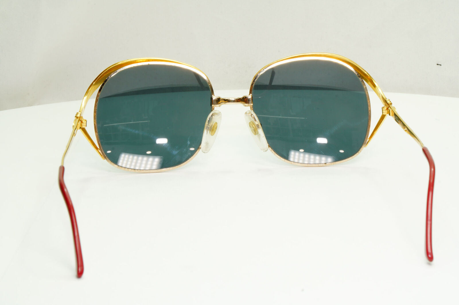 Dior Austria Gold Sunglasses Vintage 1990s Grey Green Metal Square 2474 44