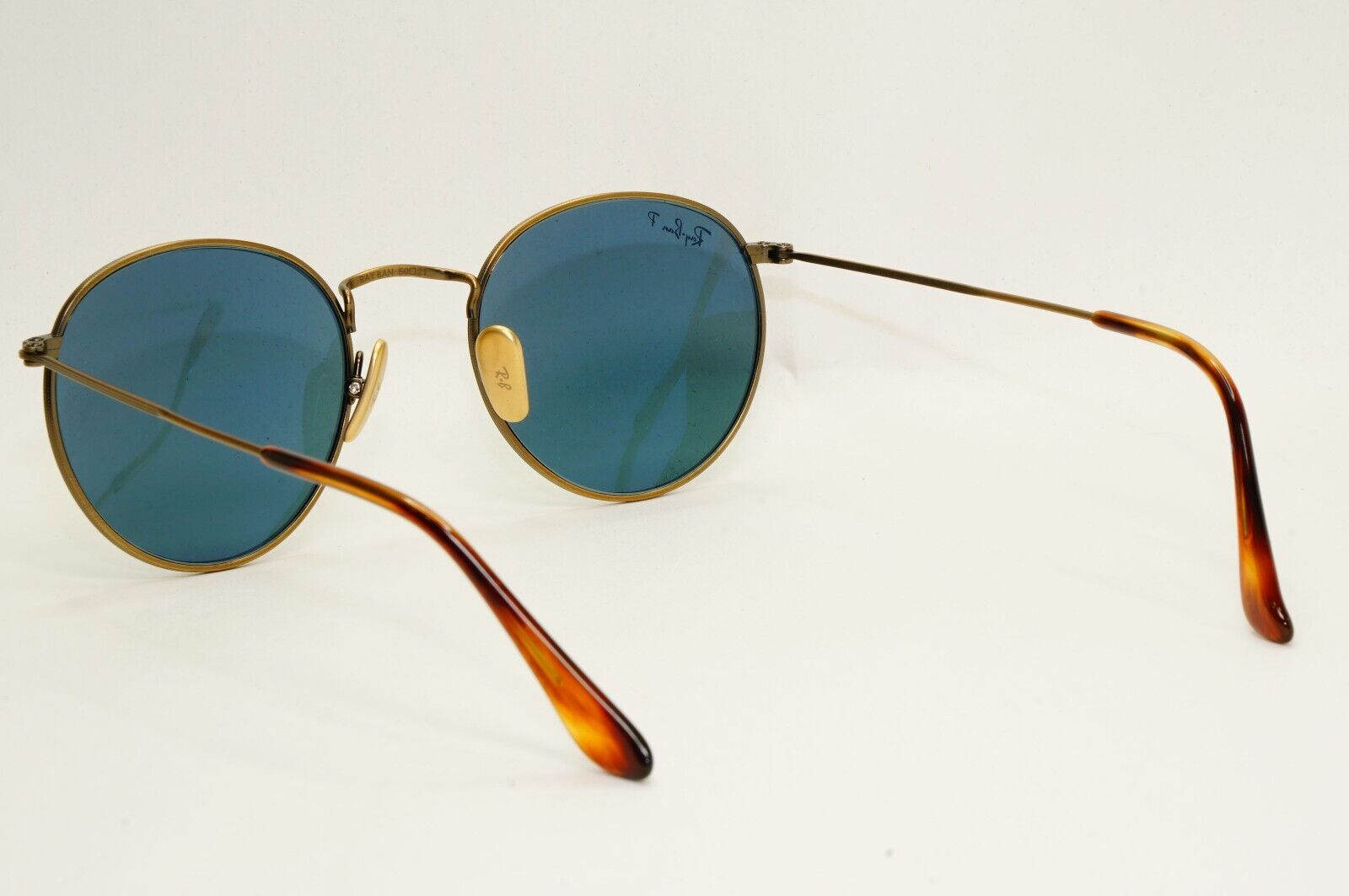 Ray-Ban Sunglasses Round Titanium Polarised Bronze Blue RB 8247 9207/T0 50mm