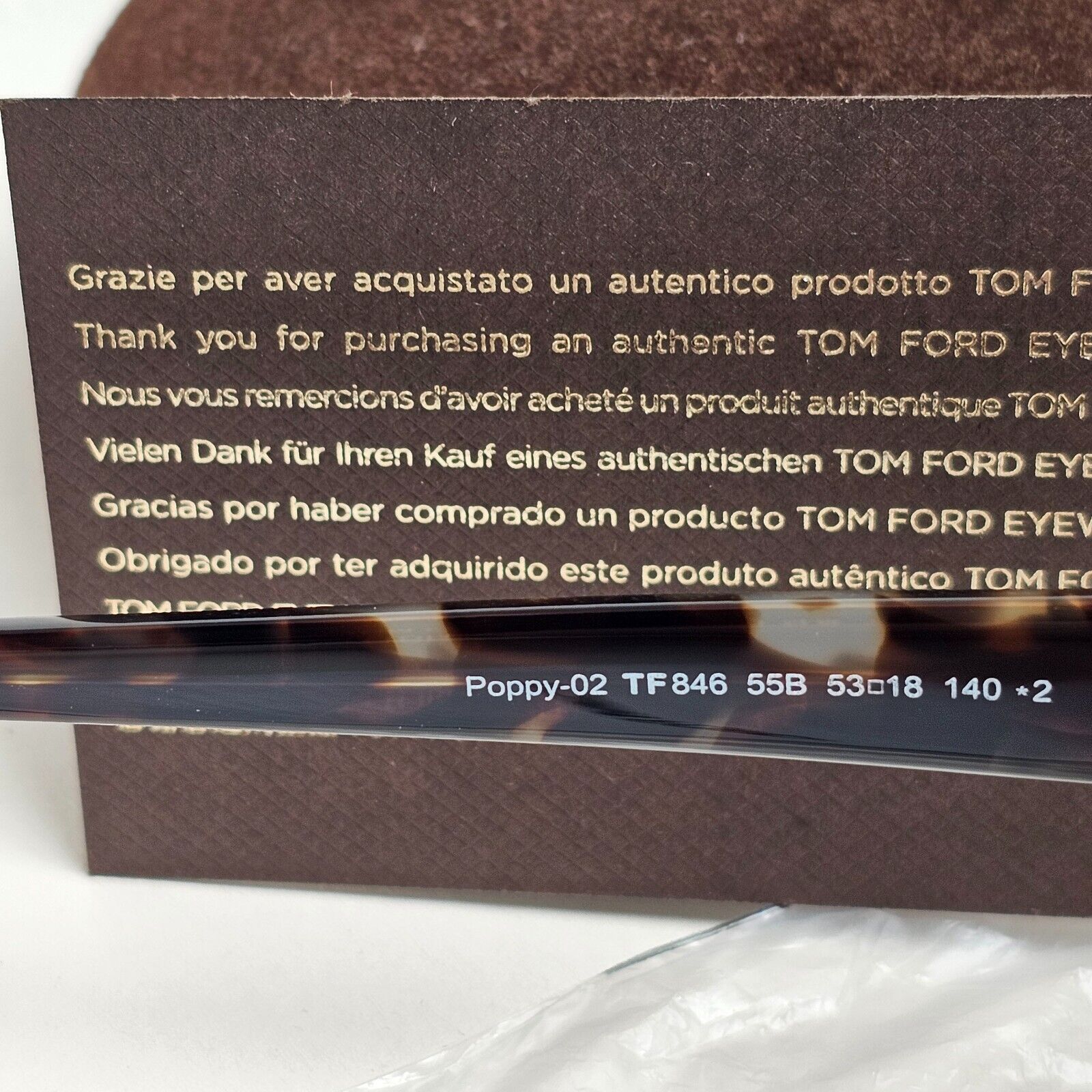 Tom Ford Sunglasses Poppy-02 Brown Grey Gradient Cat Eye FT0846 TF 846 55B
